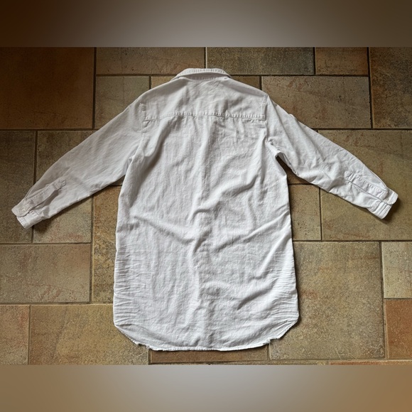 Frank & Eileen Mary Famous Denim White Button Down Shirt Dress Size Large - Picture 5 of 8